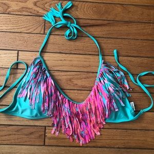 Fringe bathing suit top